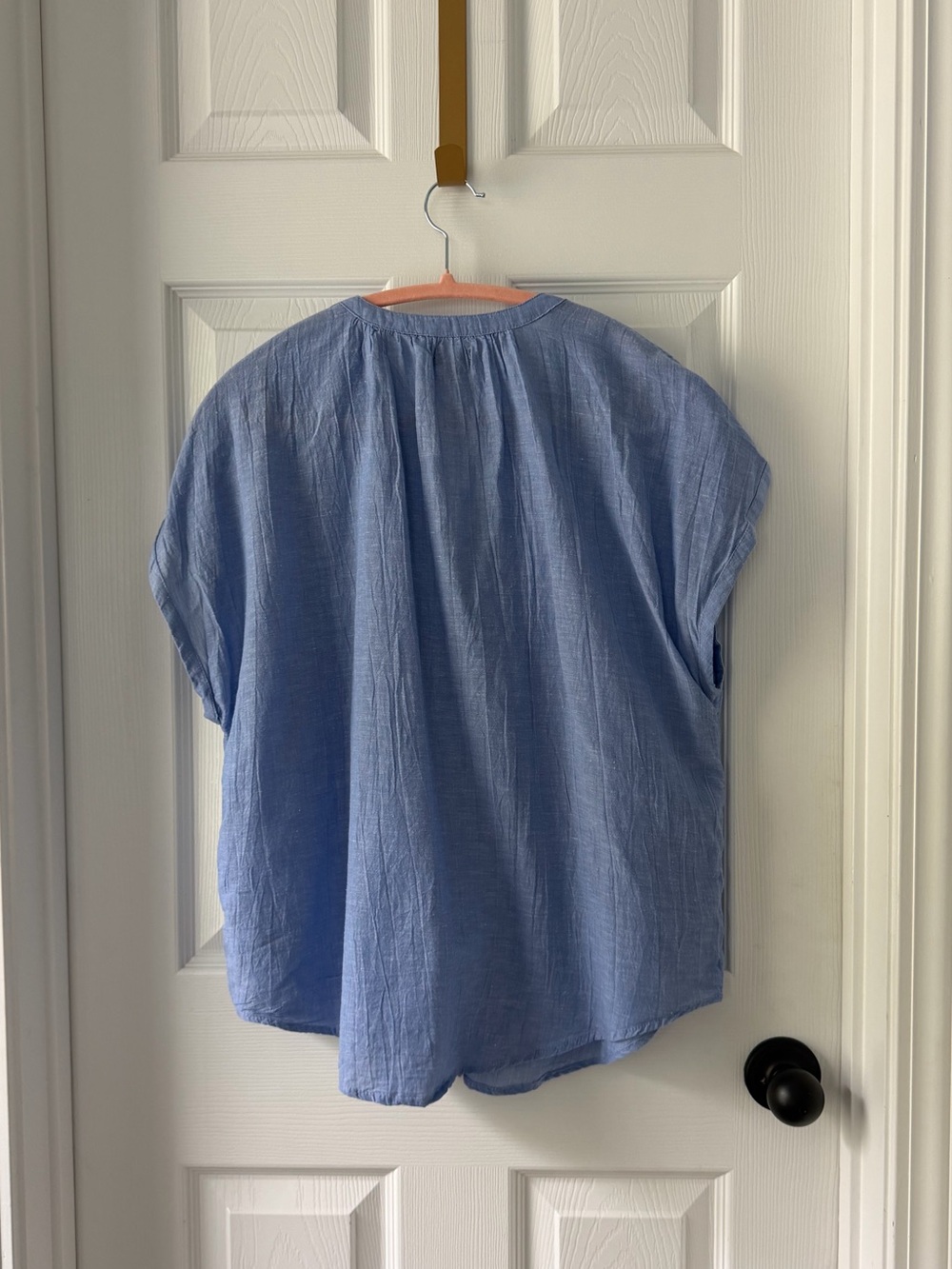 NWT - Gap Crinkle Gauze Dolman PJ Set - Top & Bottom sz M - linen blend Chambray - Picture 4 of 15